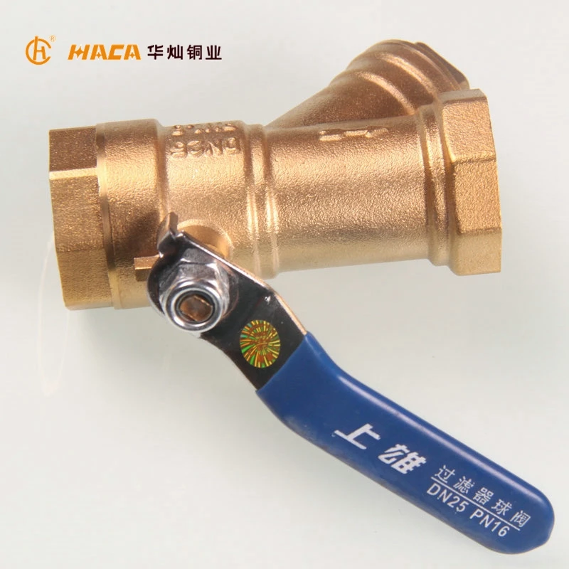 high quality DN 20 DN25brass y strainer filter ball valve