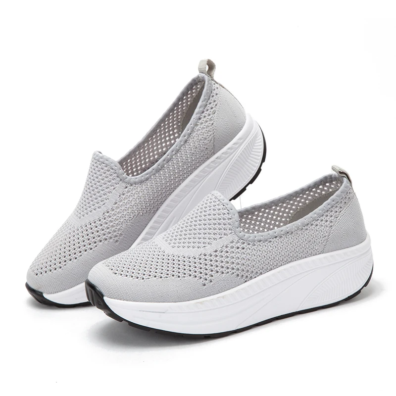 Fashion Platform Fitness Walking Shoes,Female Mesh Shoes Casual Slip On ,Women Flat Casual Shoes Women