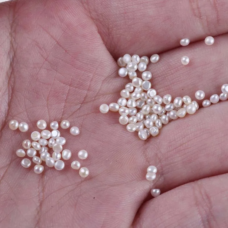White Tiny Button 1.9-2.20mm wholesale Loose Pearls half round pearl beads