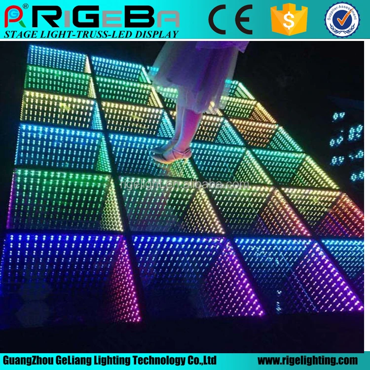 500x500mm nightclub Disco Deep Tunnel 3D Infinity used Led Flooring led dance floor for sale