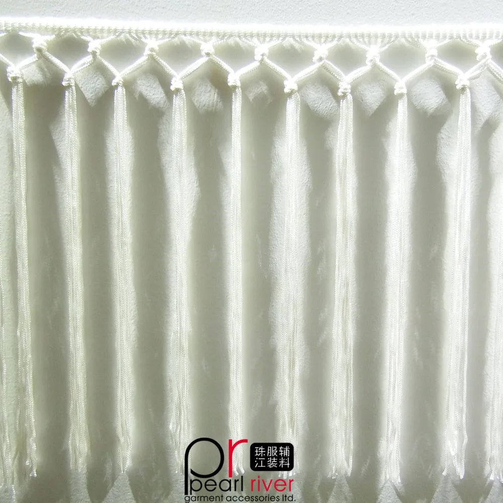 Оптовая продажа, белая эластичная отделка бахромой