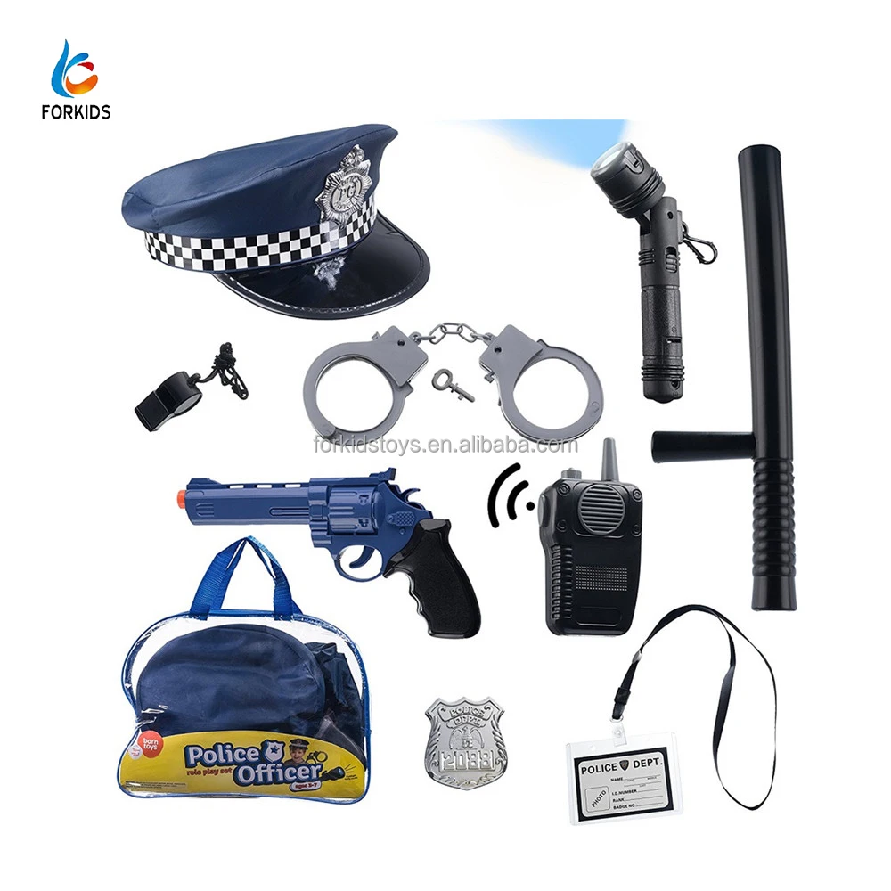 Unique Halloween plastic police toys for kids,kids police play set role play toy10pcs