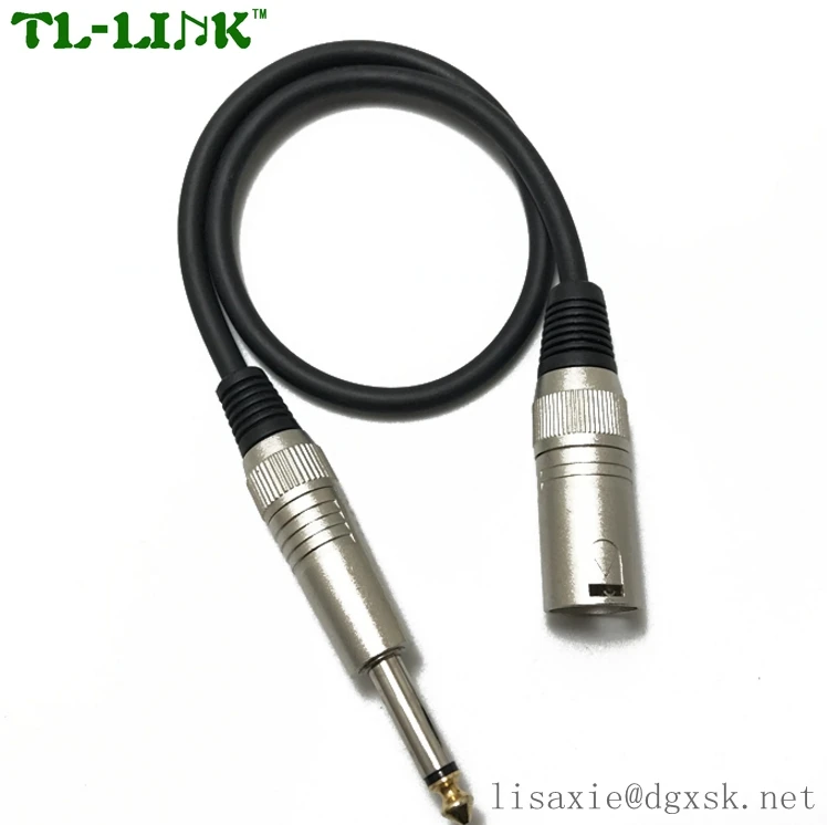 3 м микрофонный кабель 6,35 мм (1/4 дюйма) TRS к XLR 3pin кабель мужчинами моно ПВХ Куртка гитары кабель 6 м 9 м