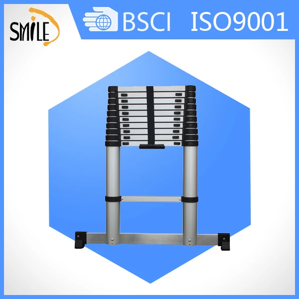 High Quality 3.8m aluminum soft close telescopic folding ladder with GS EN131-6 certificate