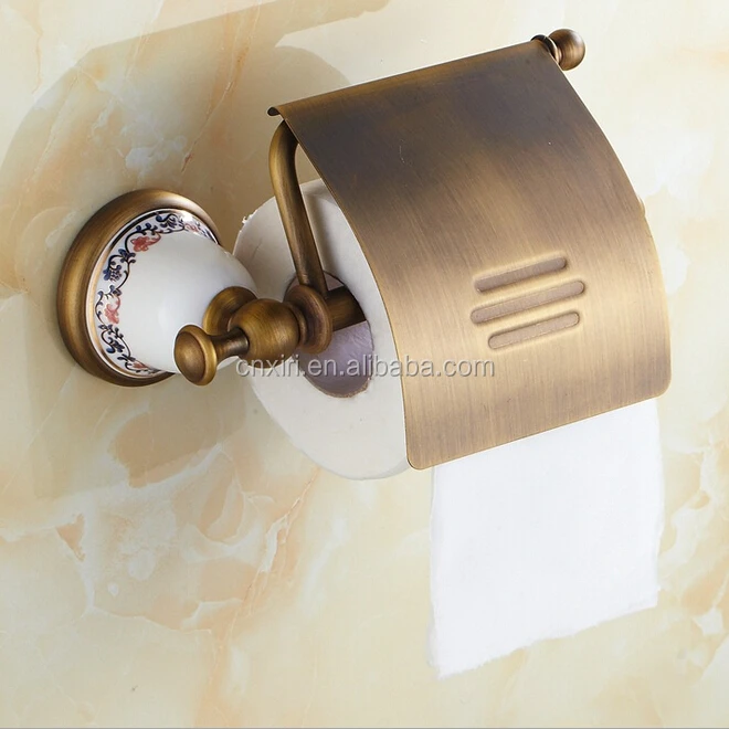 cheap ceramic toilet paper holder, toilet paper roll holder,antique brass toilet roll holder A51011