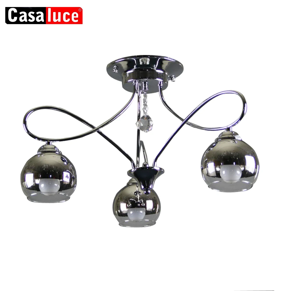 
Glass Material and Energy Saving Light Source Design Solutions chrome ceiling lamp 