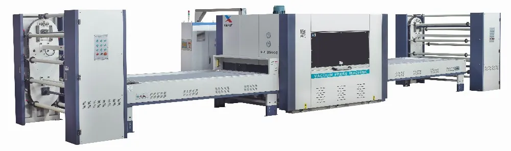vacuum membrane press machine with 3000 mm working table for wood woorking furniture