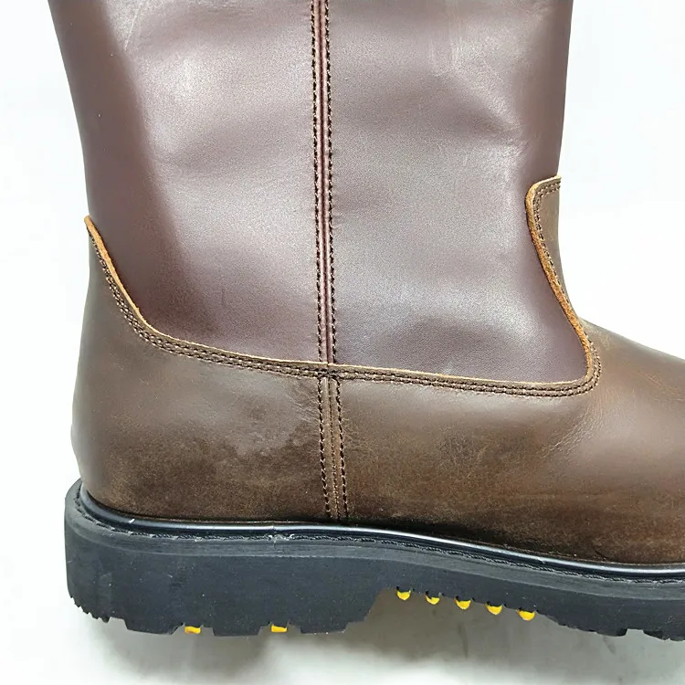 Wellington Boots Half Rubber Outsole Genuine Leather Safety Steel Toe For Women And Men