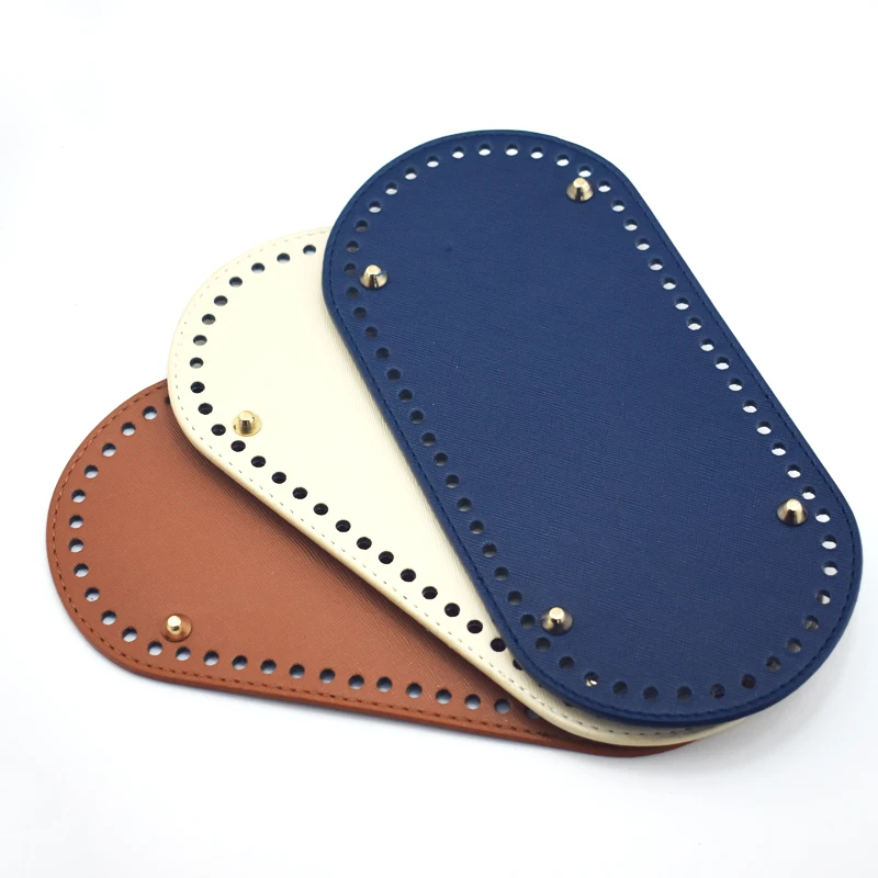 25*12 см овальное дно для вязания крючком, сумка из искусственной кожи с 60 отверстиями, женская сумка ручной работы, аксессуары для рукоделия