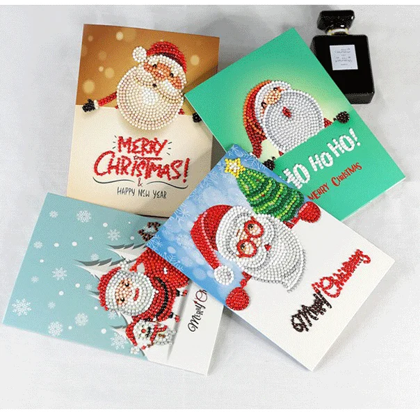 8 pcs set 13x18cm holiday gifts 5d diy crystal card kit