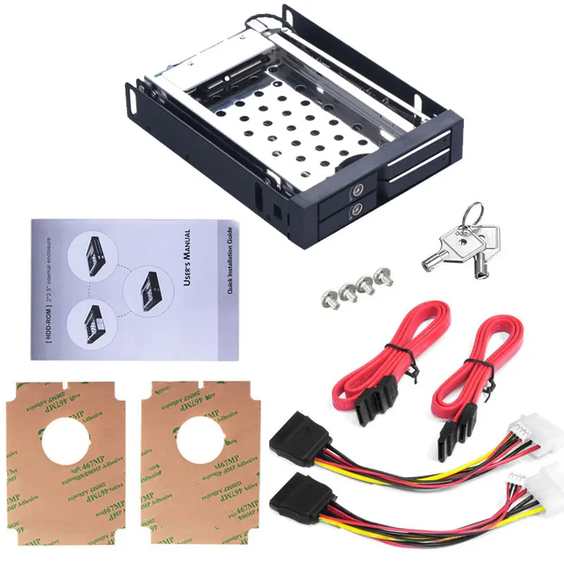 Unestech Hot Swap 2.5 to 3.5 Floppy Bay SATA Adapter Aluminum Hdd Mobile Rack