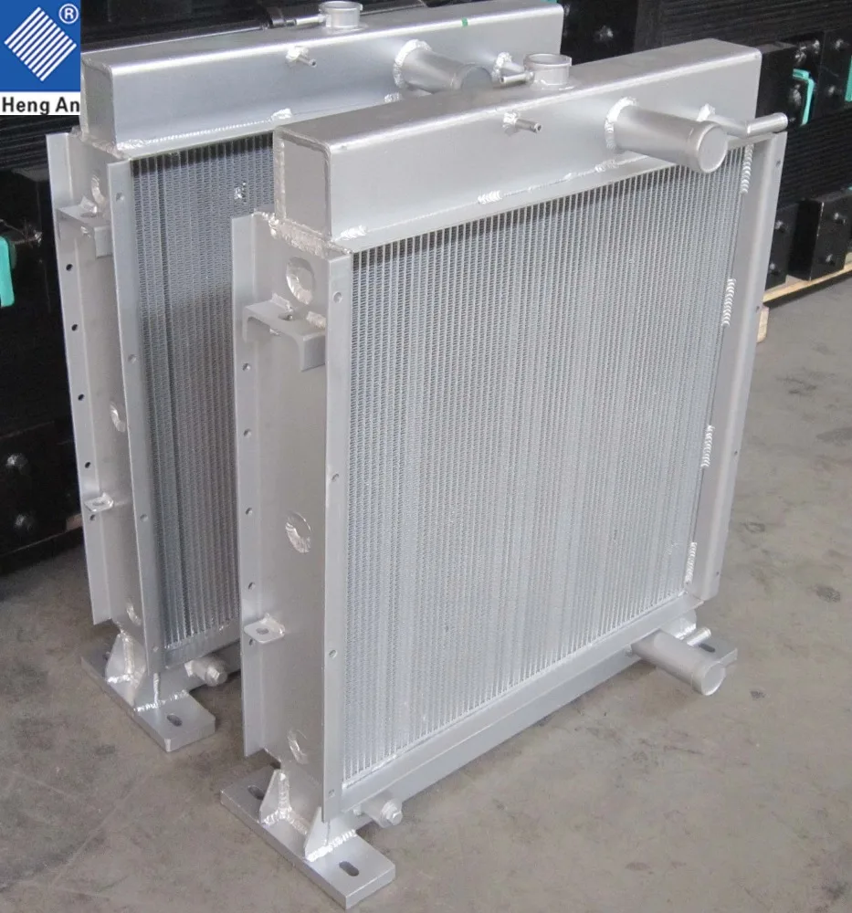 Industrial hydraulic oil cooler with aluminum cores