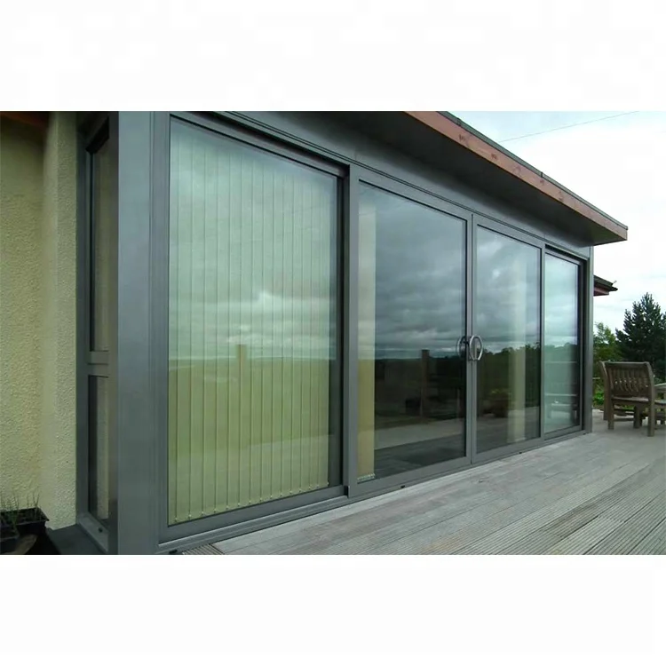 Modern patio thin frame aluminum exterior slide glass door with German hardware