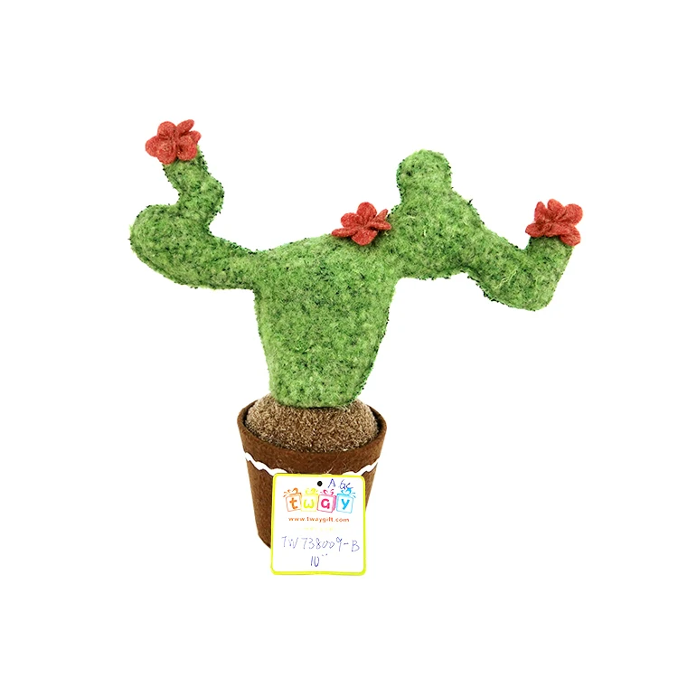 Factory price crochet felt fabric decoration tropical with pot plant potted mini bonsai artificial cactus plants