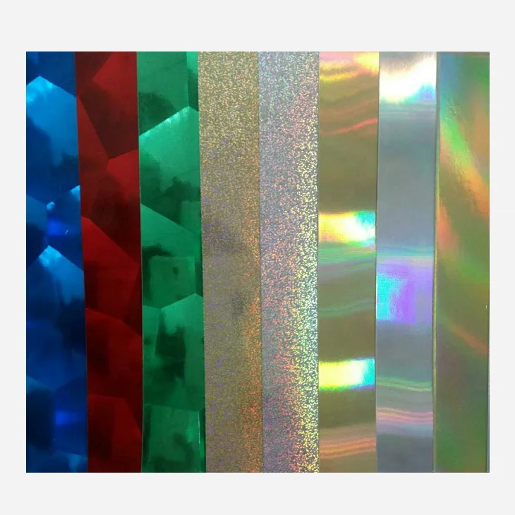 Single side 325g premium holographic paper for bag  shinny paper packing paper