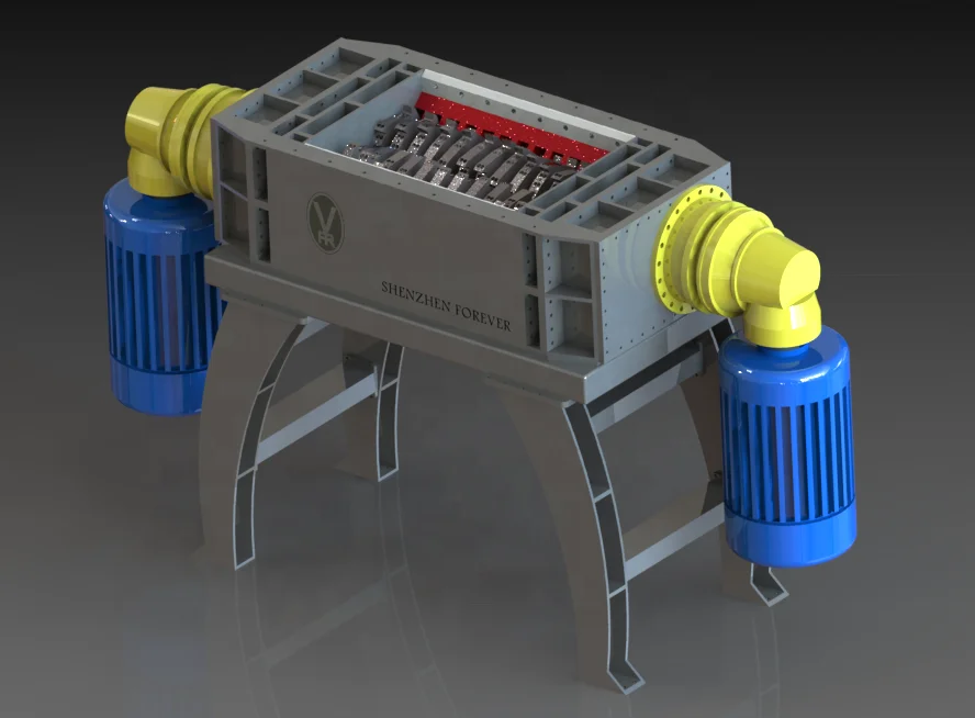 Double Shaft Industrial Shredder Chamber Box