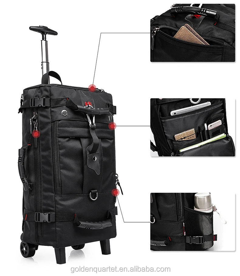 High quality outdoor trolley travel backpack bag school bag upright Travel Luggage Trolley laptop Backpack