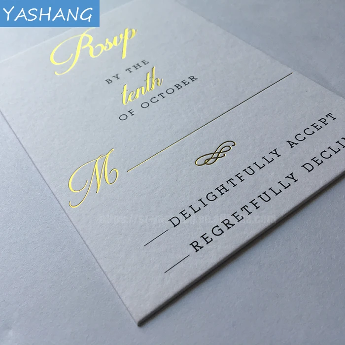 4*6 600gsm plain wedding invitations card gold foil wedding greeting cards messages