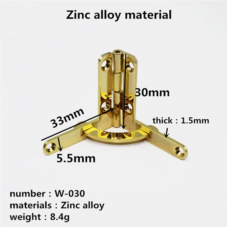 Factory Wooden Boxes Cigar Case Box Zinc Alloy Small Quadrant Hinge