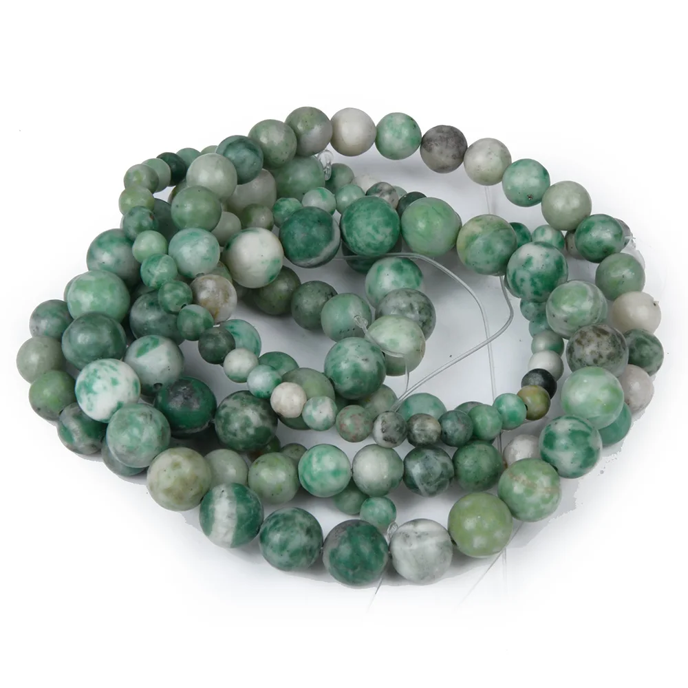 6mm 8mm 10mm Natural Stone Qinghai Jadeite Beads