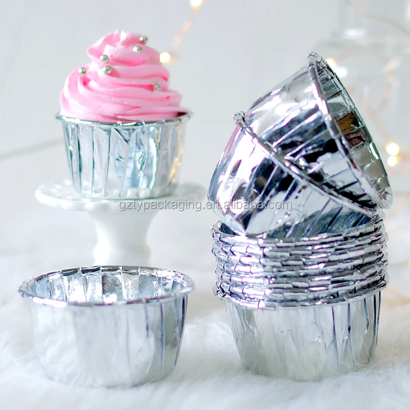 Gold Silver Cupcake Paper Baking Cups For Cake Decoration