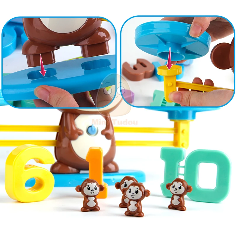 Monkey Balance Tool Children Digital Game Kids Counting Toys Learning Math Addition Montessori Educational Math Toy