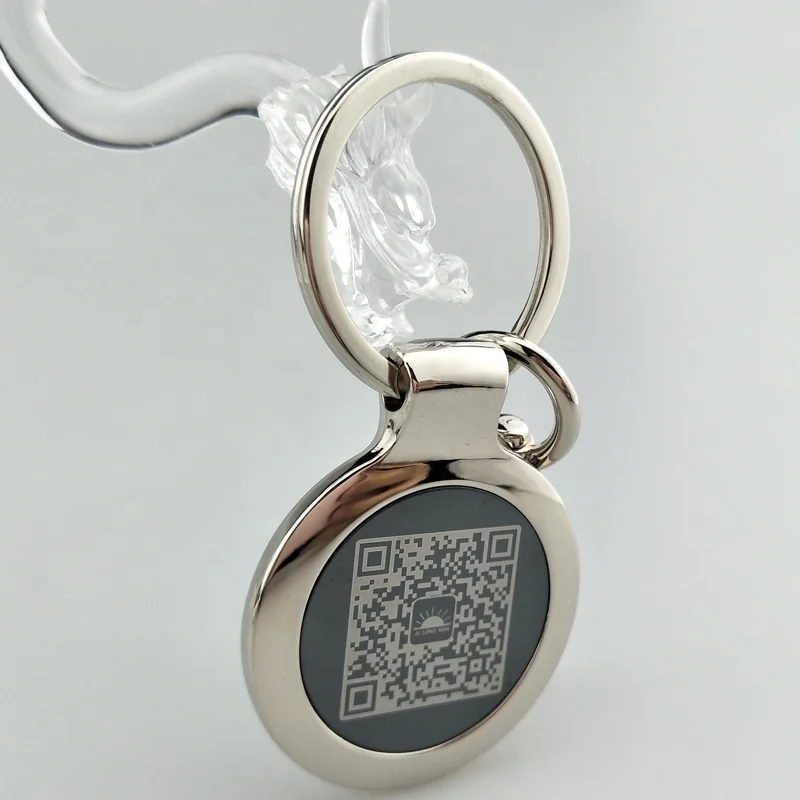 Shop promotional gifts qr code keychain with your own laser  logo