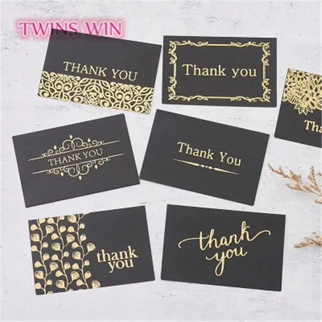 2019 hot sale two fold black color  thank you invitation card design 015