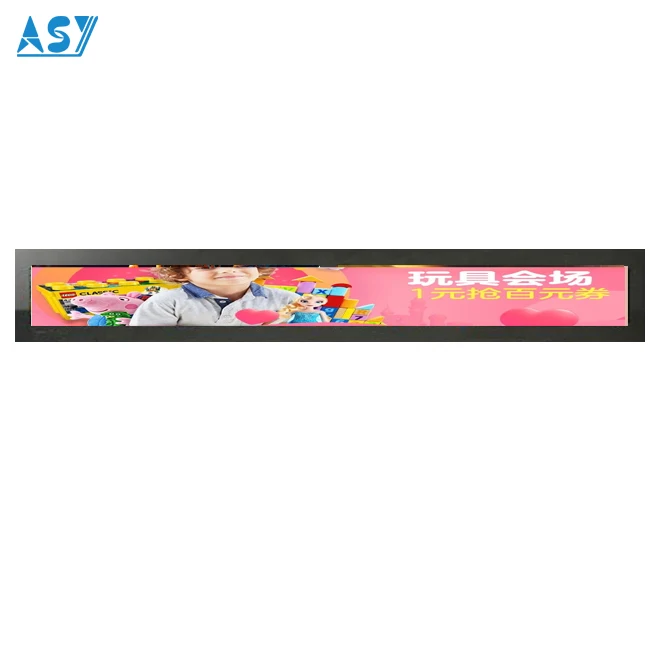 Supermarket shelf digital  stretched  lcd screen  display  video strip