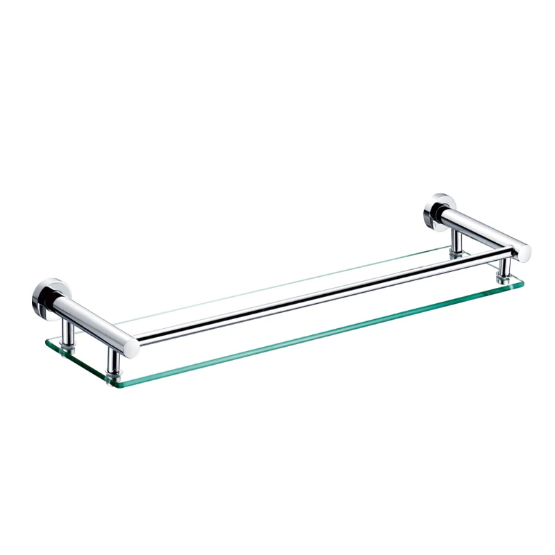 Wall-mounted bathroom rack hotel home stainless steel bathroom accessories set single glass shelf