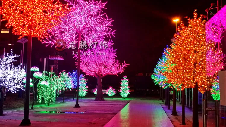 Китайские поставщики наружное искусственное Рождественское украшение светодиодное освещение для деревьев сакуры