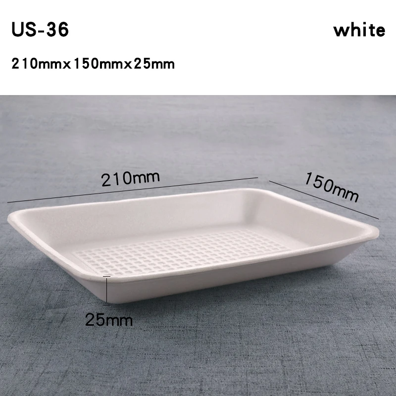 21*15*2.5 Disposable plastic foam tray food grade ps material foam plate for supermarket frozen meat food pack party plate