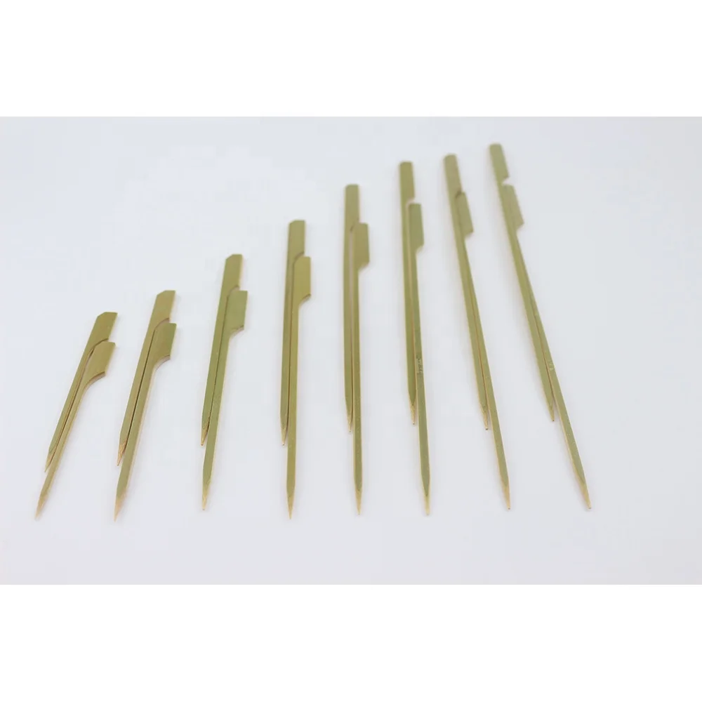 Purely natural bamboo barbecue  grill tools flat wooden bbq sticks skewers