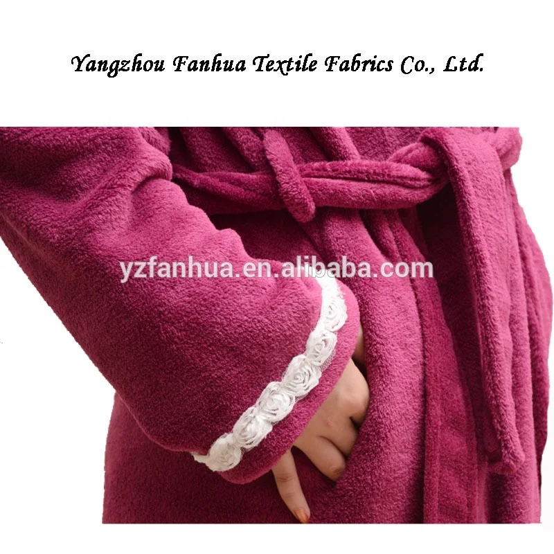 
Super Soft Elegant Purple fleece bathrobe for Women Home Hotel Wear 
