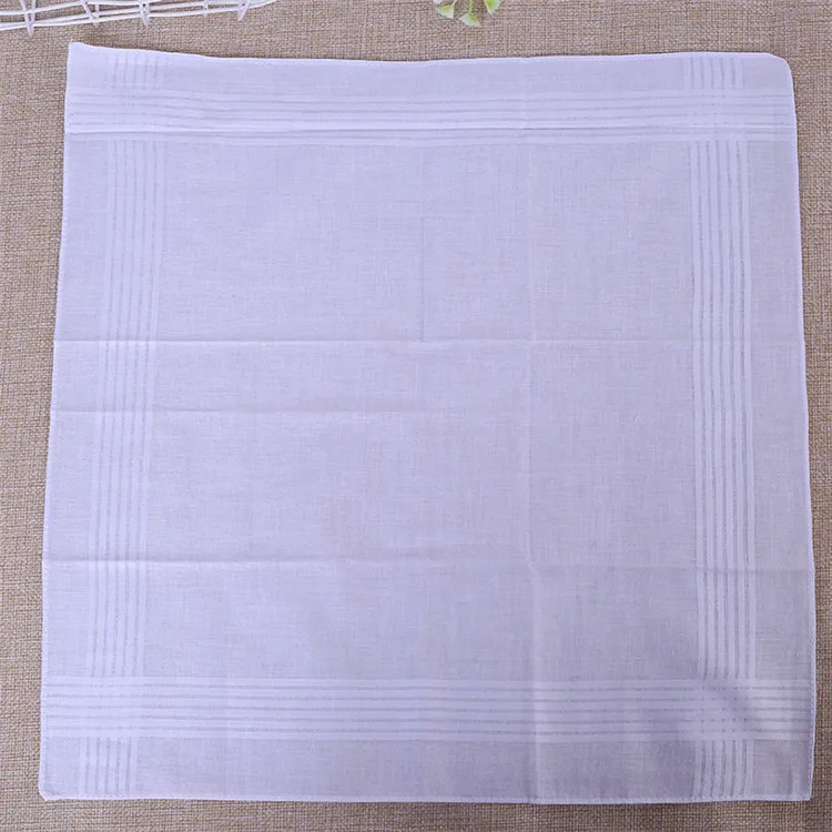 
New fashion good quality cotton handkerchief cheap soft white handkerchief for men 