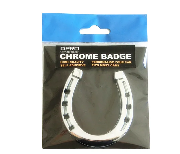 Horse Hoof Shape Electroplating Car Chrome Badge Emblem