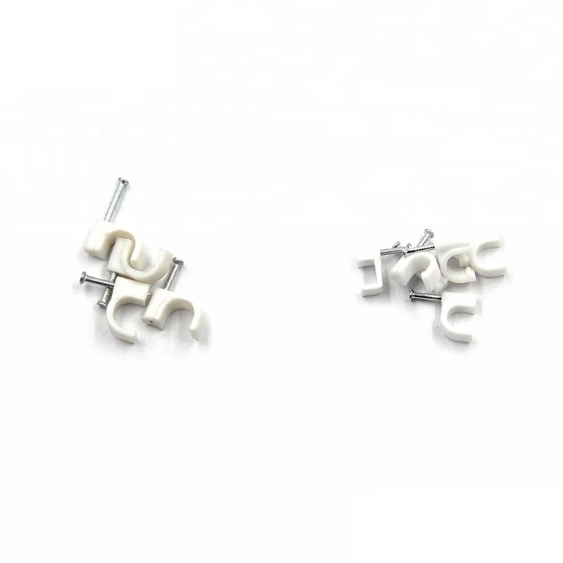 40pcs Flat Nail Clip Type and Plastic Material pvc cable clip
