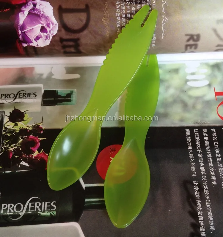 Multi-function custom logo cheap environment-friendly plastic kiwi fruit spoon