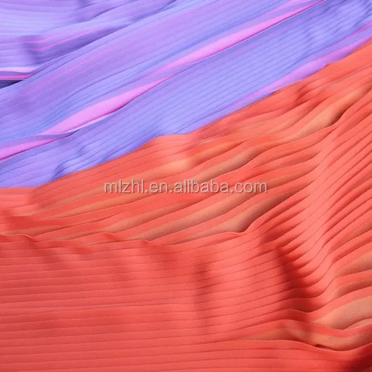 Gradient Colors Sun Style Pleated Fabrics for girls pleated skirt party dresses