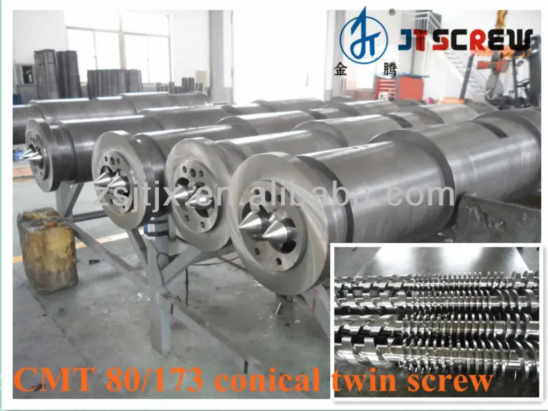 
CMT 80/173 Twin Conical screw and barrel for pvc pipe (Cincinnati Conical Twin Screw Barrel) 