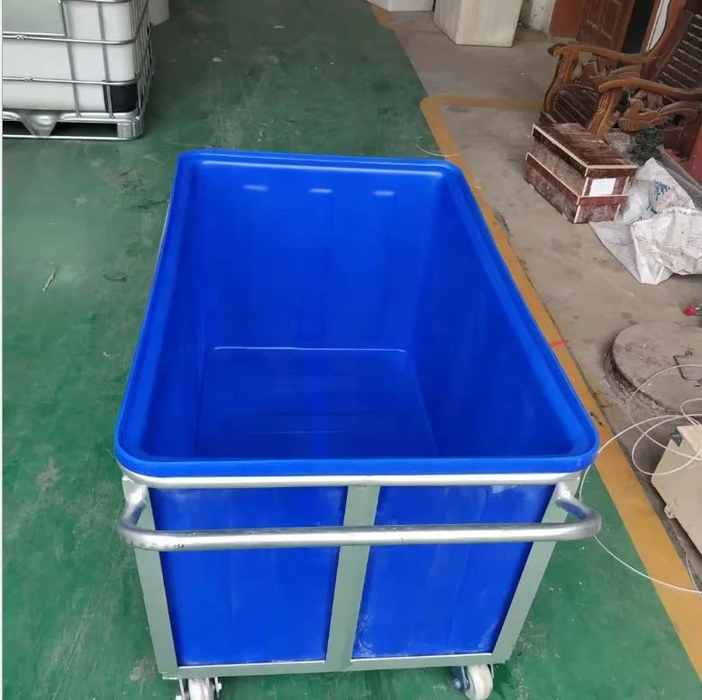 400kg  Economy Blue Plastic Laundry Poly Box Trucks For Heavy Duty Industrial Storing and Transport