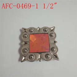 western square conchos screw back with crystal