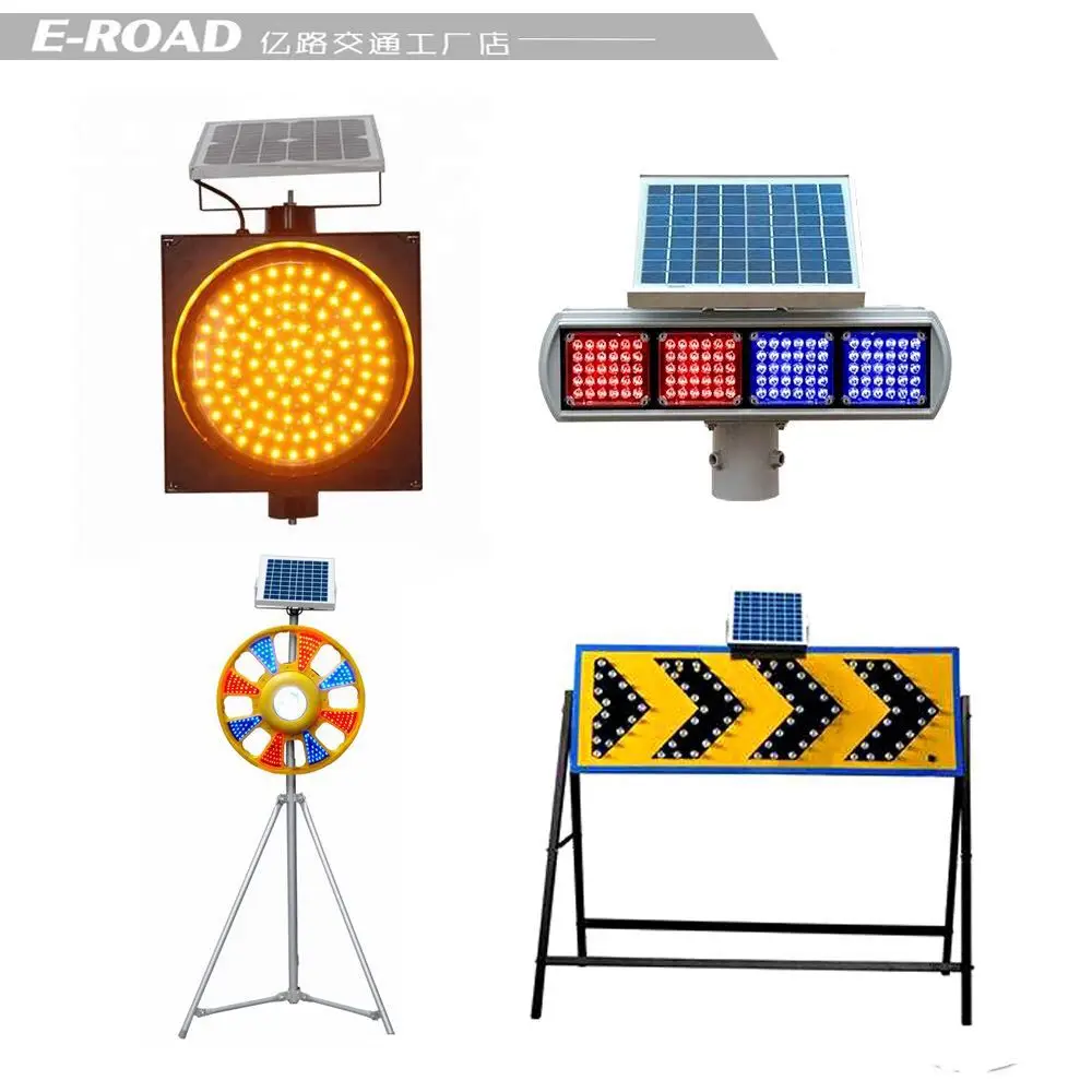
Solar Power LED Flashing Traffic Warning Light 