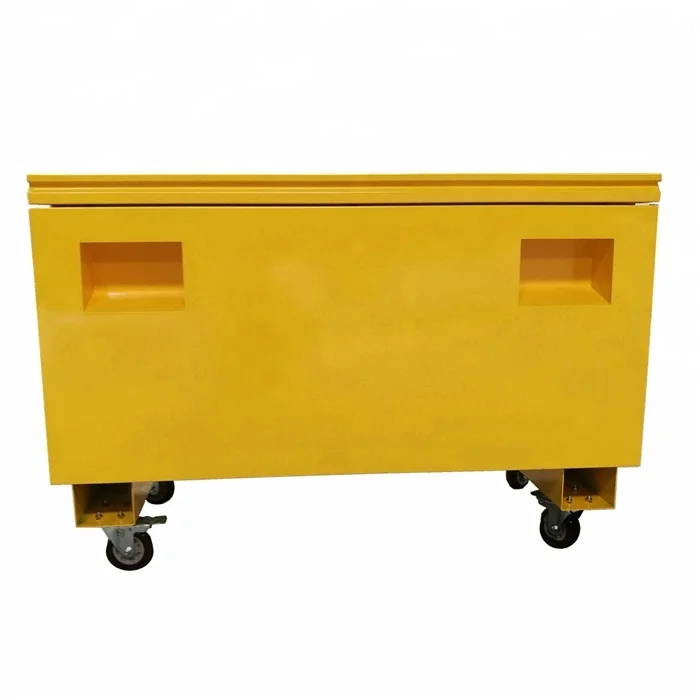 large yellow waterproof Steel rolling toolbox with wheel