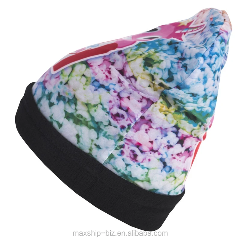 Colorful Poop Corn Printing Knitted Beanie