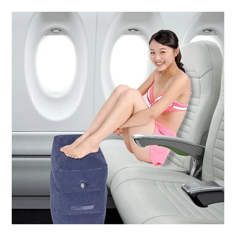 Airgoods New Airplane Travel Leg Rest Inflatable Foot Rest Pillow With Dust Cover