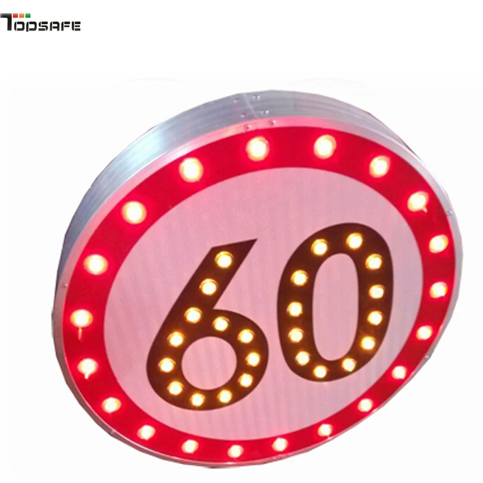 LED Flashing Solar Powered Speed Limit 40/50/60/80/100/110/120 Sign in traffic road highway