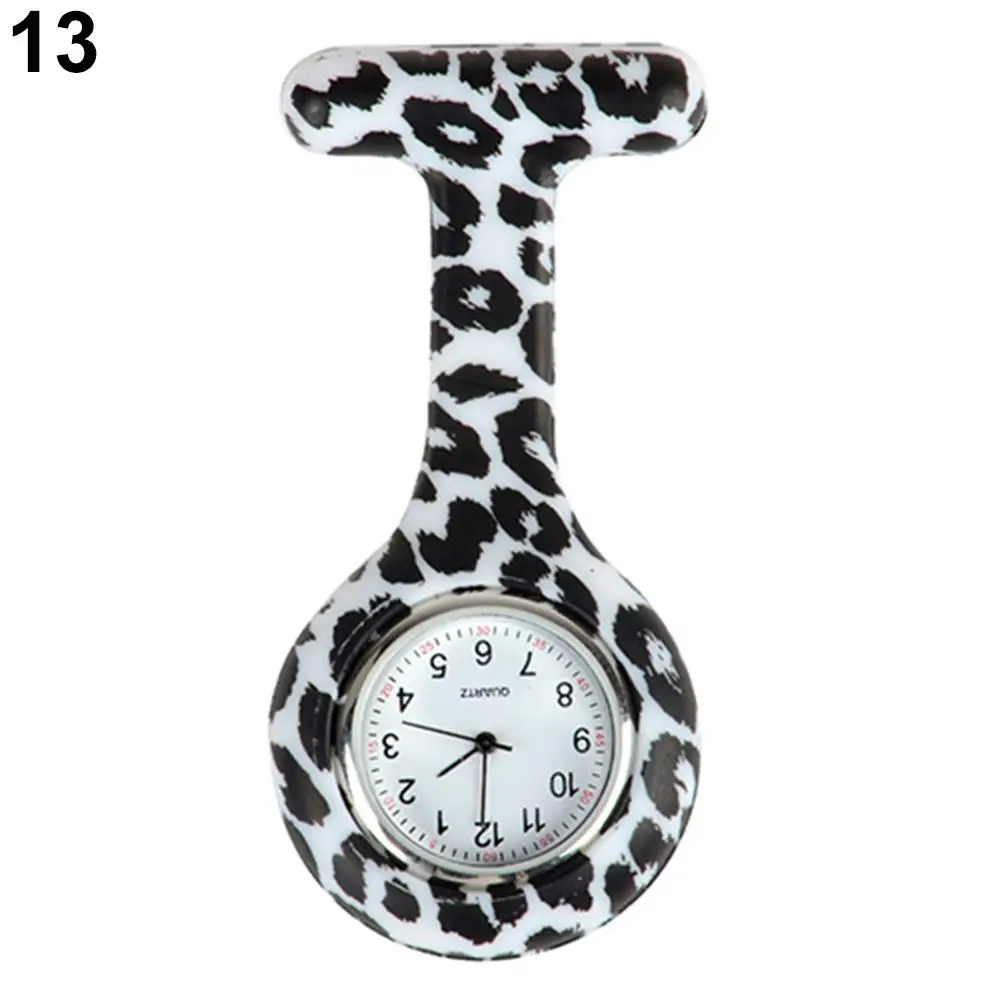 Arabic Numerals Round Dial Silicone Nurses Brooch Tunic Pocket nurse watch