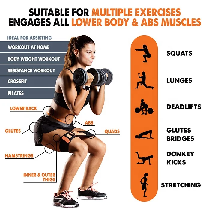 
Adjustable Resistance Hip Circle Band for body shape easy to carry 