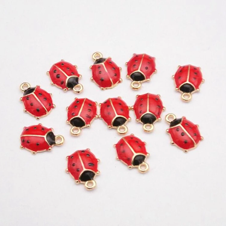 Fashion zinc alloy custom colorful enamel beatle charms pendants for jewelry making